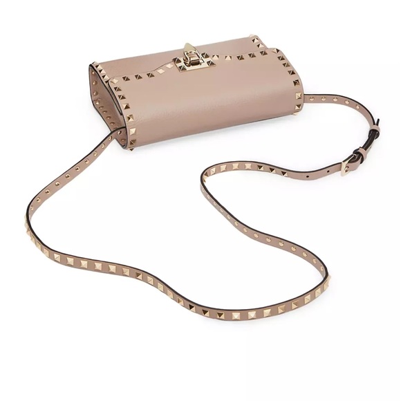 ❤️NWT VALENTINO SMALL ROCKSTUD CALFSKIN CROSSBODY BAG IN BROWN - Picture 14 of 15